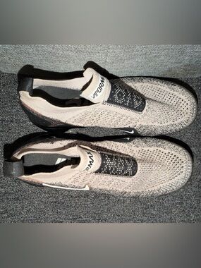 Nike Vapormax Flyknit Slip-On Sneakers - Beige and Black